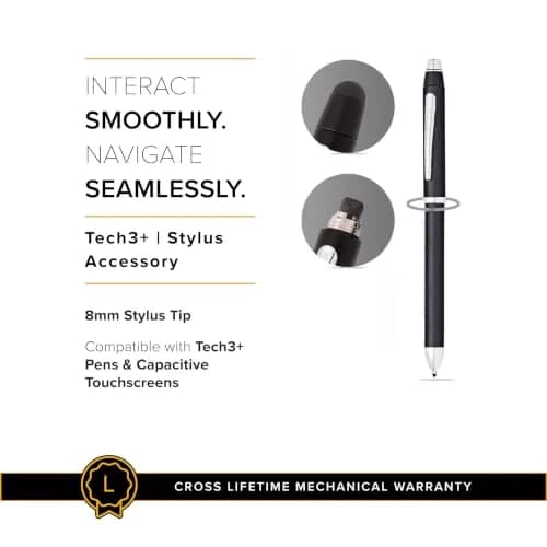 Cross Tech3+ Satin Black Stylus Top Accessory, 8mm | Replacement Tip for Seamless Touch thumbnail 6