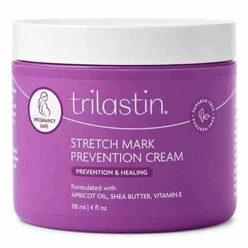 TriLASTIN Stretch Mark Cream for Pregnancy – Hydrating Belly Cream for Pregnant Women- Shea Butter & Vitamin E, Paraben Free, No Added Fragrances - 4 oz thumbnail 1