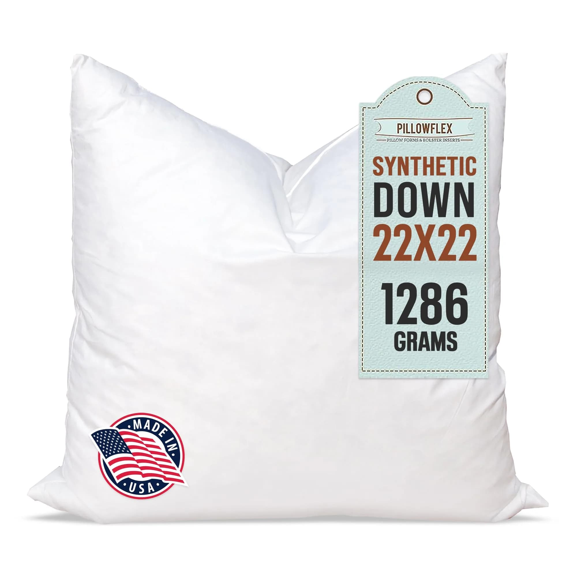 Pillowflex Synthetic Down Pillow Insert 55x55 cm (22x22 in) | Hypoallergenic & Washable Sham Insert