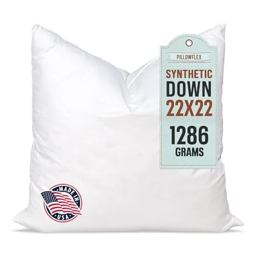 Pillowflex Synthetic Down Pillow Insert 55x55 cm (22x22 in) | Hypoallergenic & Washable Sham Insert thumbnail 1
