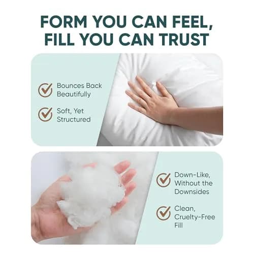 Pillowflex Synthetic Down Pillow Insert 55x55 cm (22x22 in) | Hypoallergenic & Washable Sham Insert thumbnail 6