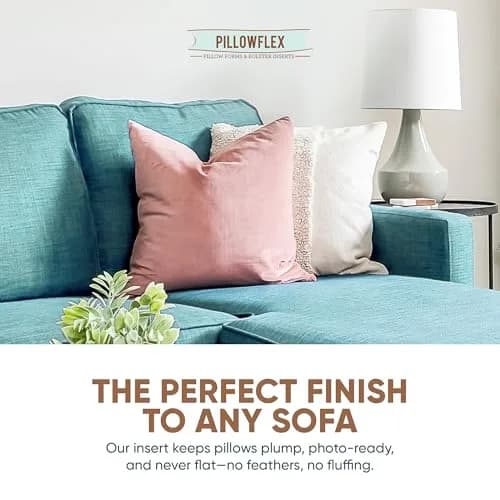 Pillowflex Synthetic Down Pillow Insert 55x55 cm (22x22 in) | Hypoallergenic & Washable Sham Insert thumbnail 7