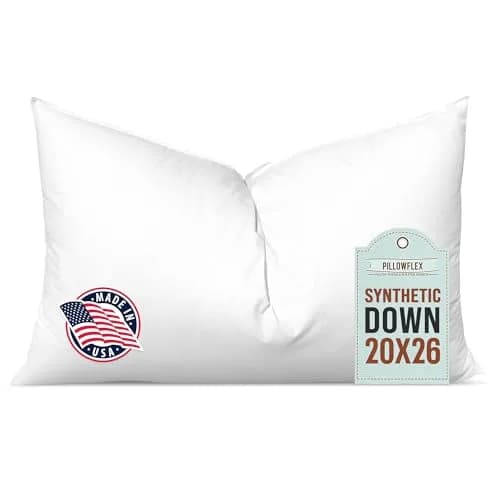 Pillowflex Synthetic Down Pillow Insert 20x26 Inch | Karate Chop Pillow, Hypoallergenic, Washable thumbnail 1