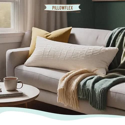 Pillowflex Synthetic Down Pillow Insert 20x26 Inch | Karate Chop Pillow, Hypoallergenic, Washable thumbnail 7