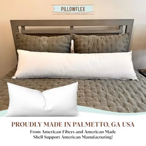 Pillowflex Synthetic Down Pillow Insert 20x26 Inch | Karate Chop Pillow, Hypoallergenic, Washable thumbnail 3