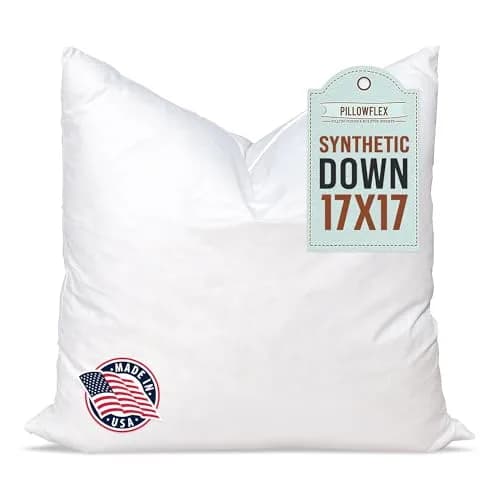 Pillowflex Synthetic Down Pillow Insert 17x17 in | Karate Chop Design, Ultra Soft Support thumbnail 1