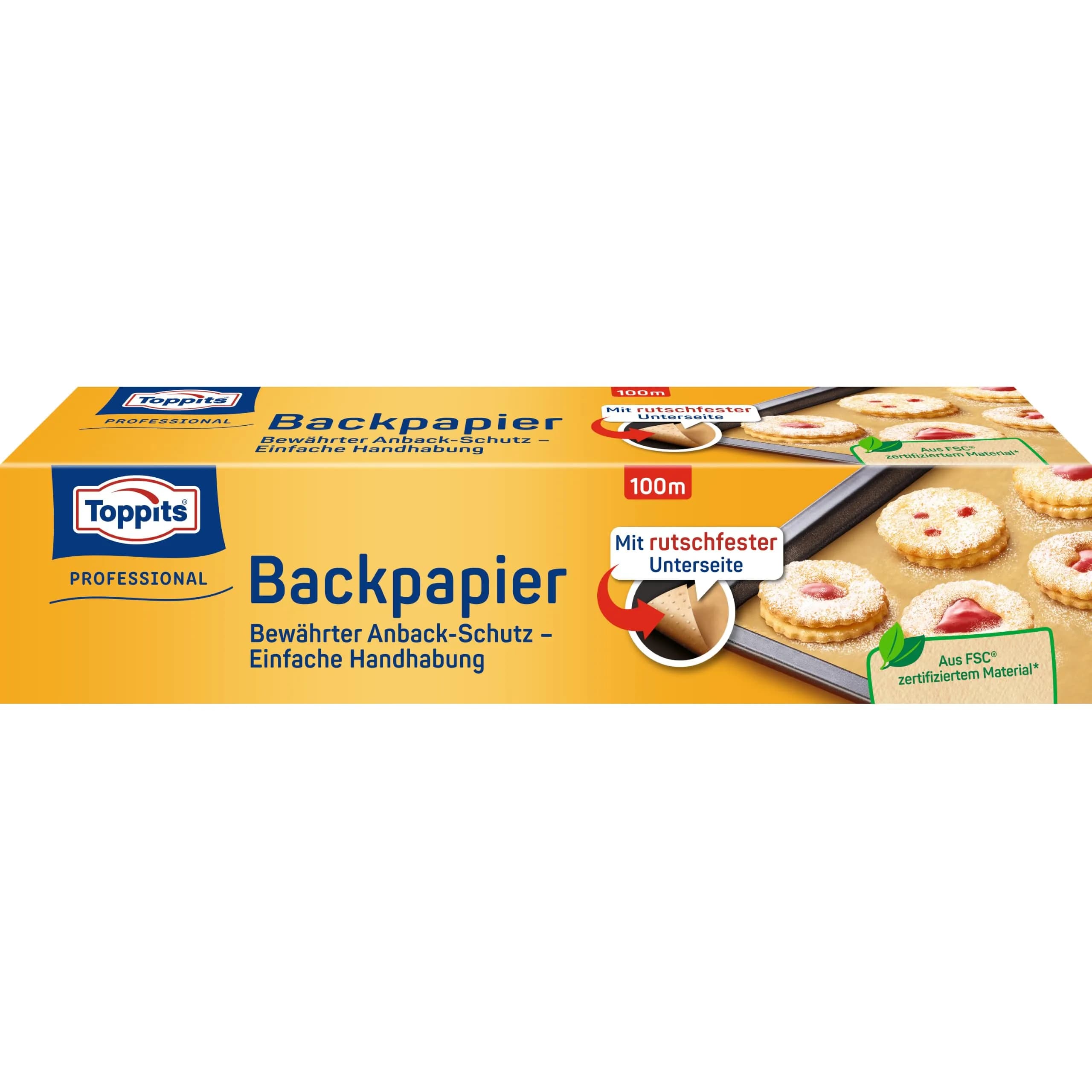 Toppits Carta da forno 8m | Compostable, Unbleached Baking Paper for All Oven Types — Braun