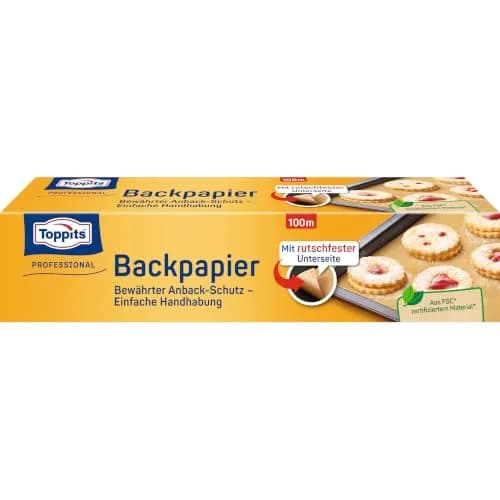 Toppits Carta da forno 8m | Compostable, Unbleached Baking Paper for All Oven Types thumbnail 1