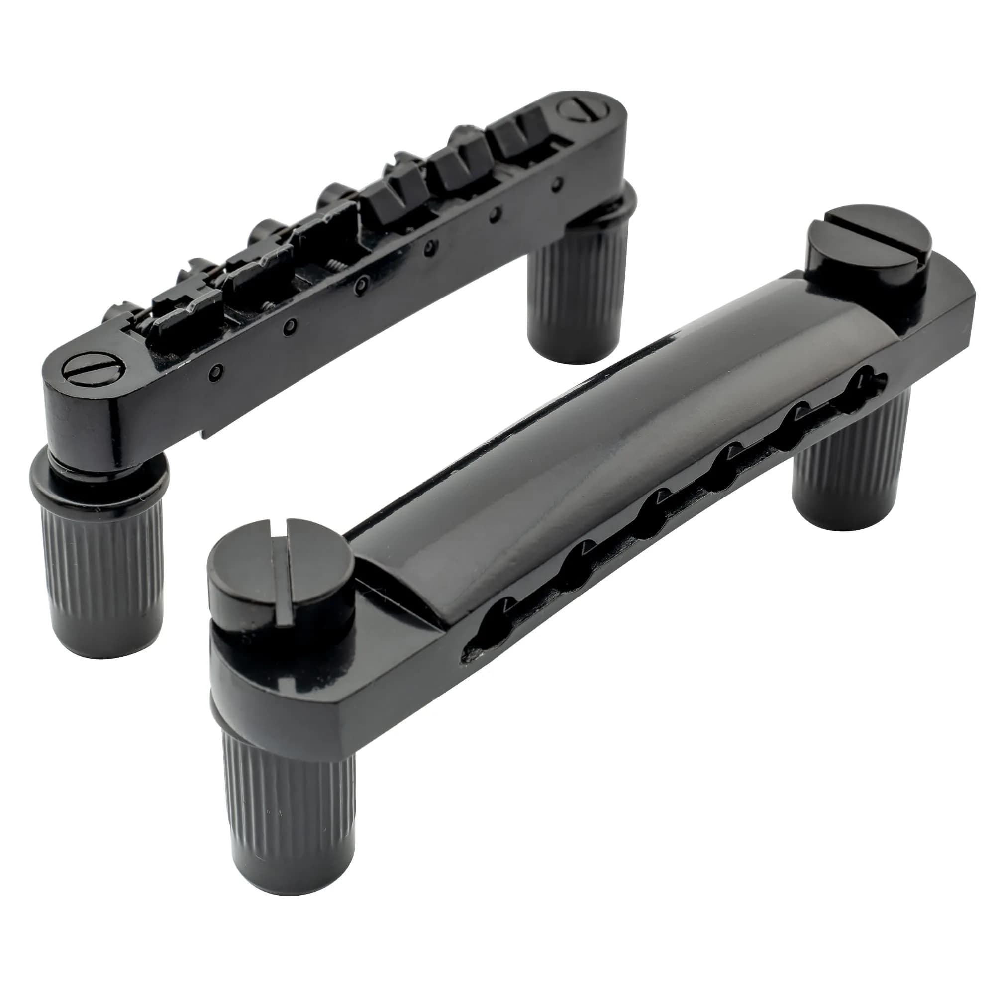 Musiclily Tune-o-matic Bridge and Tailpiece Set for Epiphone Les Paul/SG Style Electric Guitars, Black | 52mm Bridge Spacing, 52.5mm Tailpiece Spacing — Black