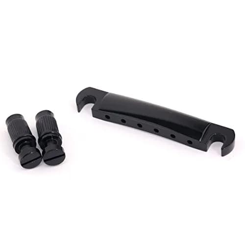 Musiclily Tune-o-matic Bridge and Tailpiece Set for Epiphone Les Paul/SG Style Electric Guitars, Black | 52mm Bridge Spacing, 52.5mm Tailpiece Spacing thumbnail 4