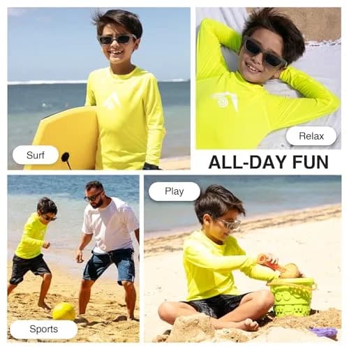 Kanu Surf Platinum Rashguard Long Sleeve Yellow 10 | UPF 50+ Sun Protection for Boys thumbnail 2
