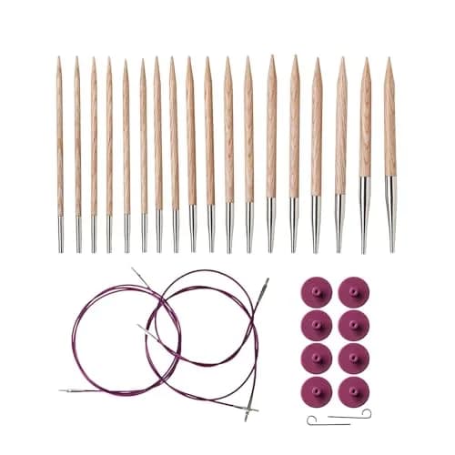 Knit Picks Sunstruck Wood Interchangeable Knitting Needles Set US 4-11 (3.5mm-8mm) | Versatile Knitting Tool thumbnail 1