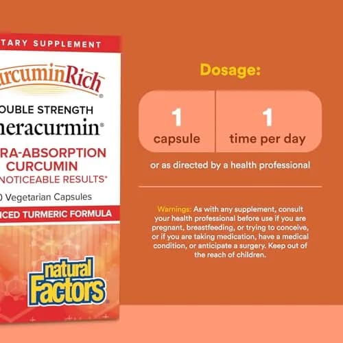 Natural Factors CurcuminRich Double Strength Theracurmin, 30 Capsules | Supports Inflammation & Joint Mobility thumbnail 3