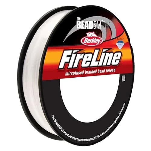 The Beadsmith Fireline Micro-Fused Braided Thread 4lb Test 125 Yds (0.12mm) Crystal | Strongest Fiber Per Diameter thumbnail 1
