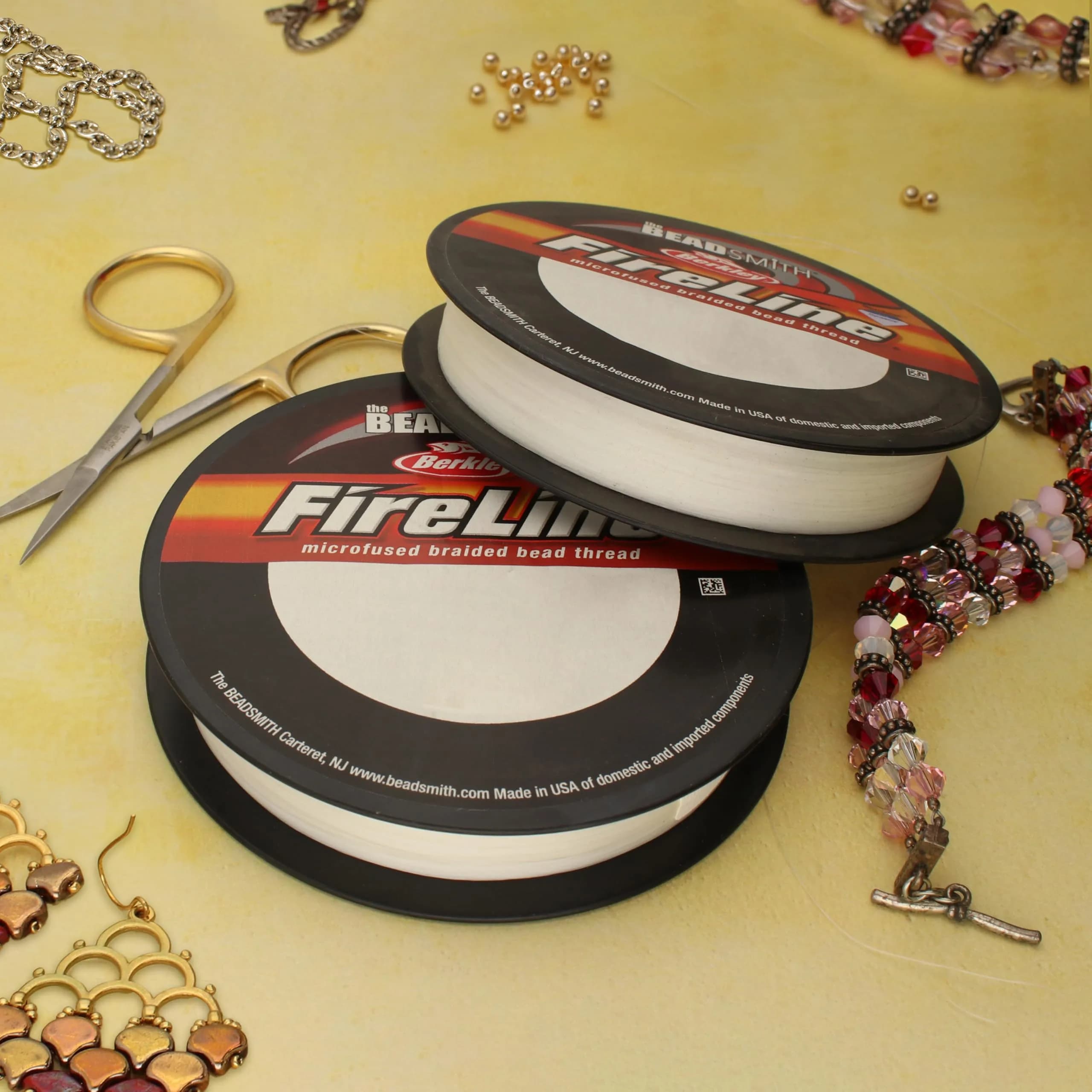The Beadsmith Fireline Micro-Fused Braided Thread 4lb Test 125 Yds (0.12mm) Crystal | Strongest Fiber Per Diameter - view 2
