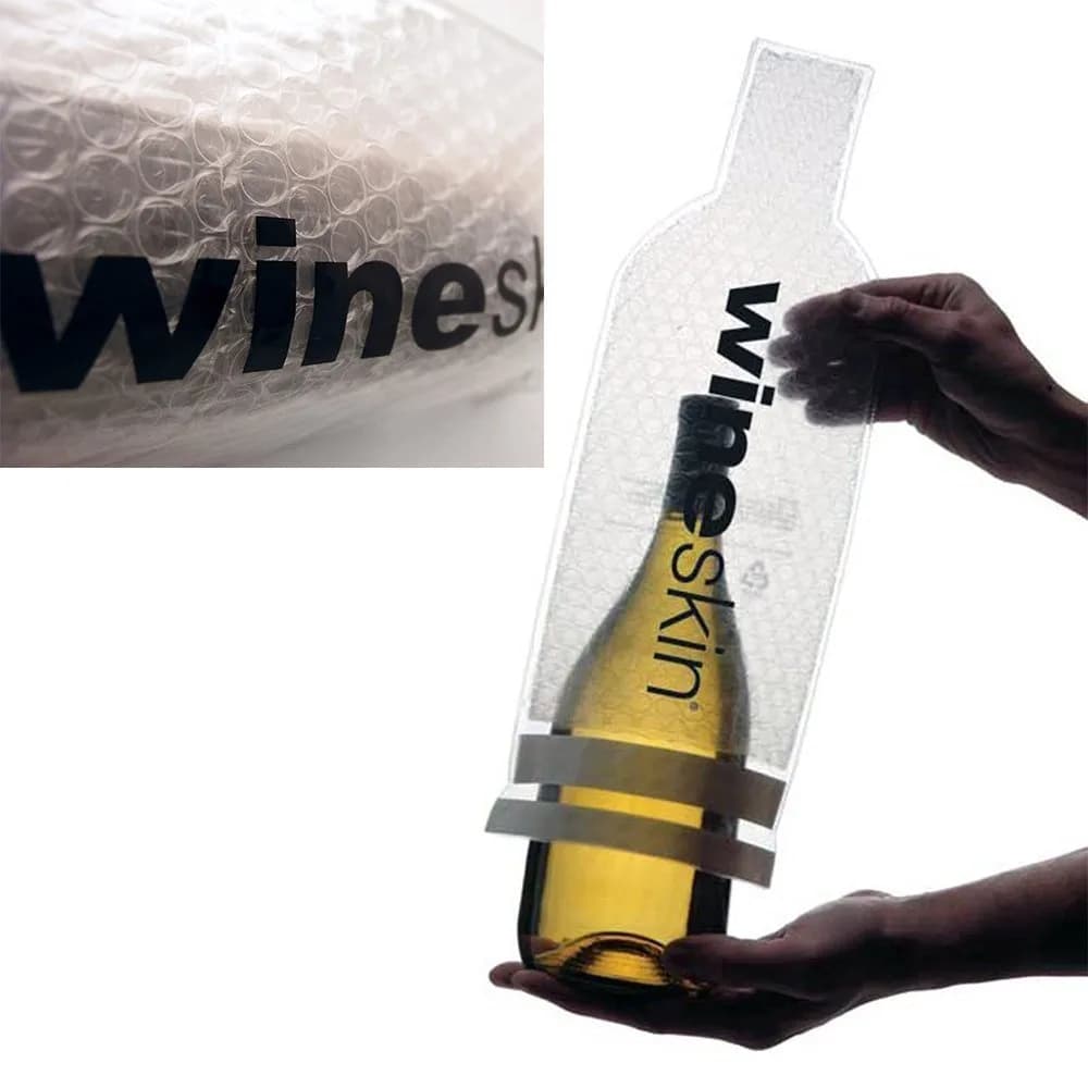 WineSkin Bottle Protector Bags 750ml (8-Pack) | Leak-Proof Travel Protection for Luggage — Red