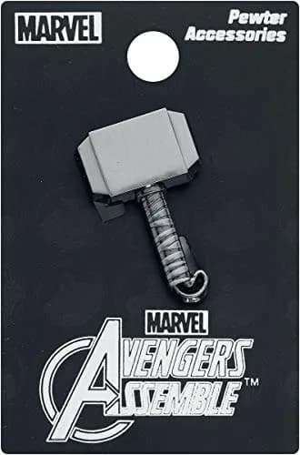 Marvel Thor Hammer Pewter Lapel Pin Silver 2.54 cm (1") | Detailed Collectible for Fans thumbnail 1