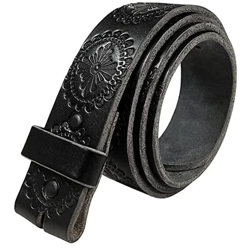 Belts.com 1.5" Full Grain Leather Western Belt Strap | Vintage Pattern, Black, Size 30 thumbnail 1