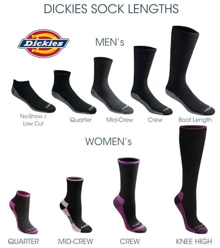 Dickies Dri-Tech Moisture Control Quarter Socks Large | Moisture-Wicking, Full Cushion Comfort thumbnail 5