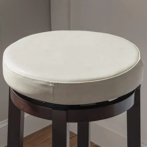Linon Maya Bar, 29" Rice Stool | Swivel Backless Barstool with Plush Upholstery thumbnail 4