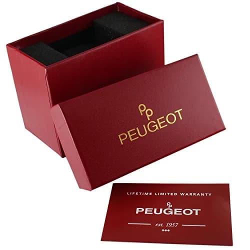 Peugeot Ladies Mini Square Gold Tone Crystal Accented Brown Leather Strap Watch 20mm | Japanese Quartz Movement thumbnail 7