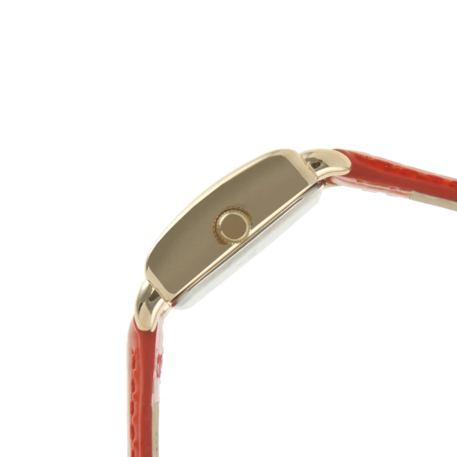 Peugeot Mini Square Gold Tone Crystal Accented Brown Leather Strap Watch 20mm (0.79in) | Japanese Quartz Movement - view 6