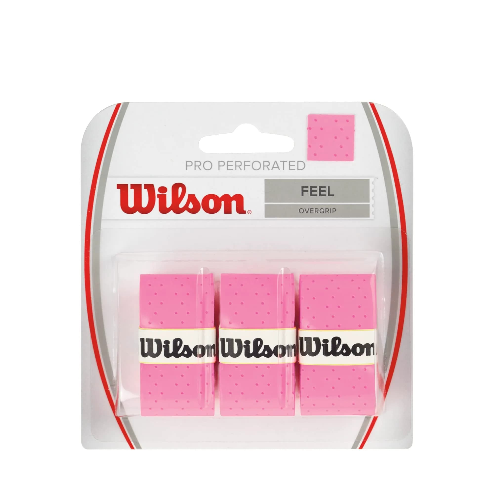WILSON Sensation Pro Tennis Racquet Over Grip, Black | 3 Grips — Pink