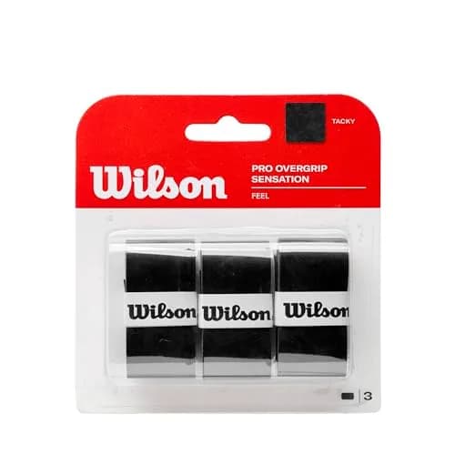 WILSON Sensation Pro Tennis Racquet Over Grip, Black | 3 Grips — Black