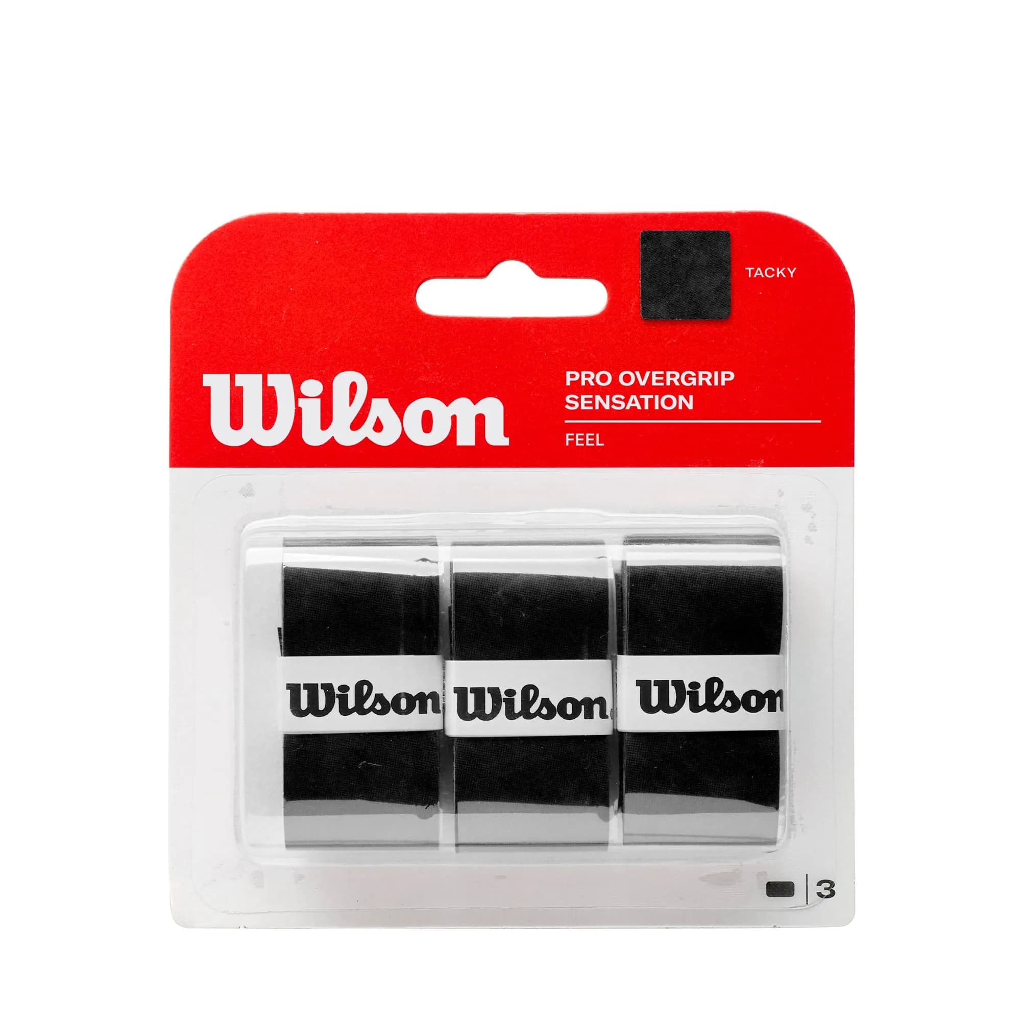 WILSON Sensation Pro Tennis Racquet Over Grip, Black | 3 Grips