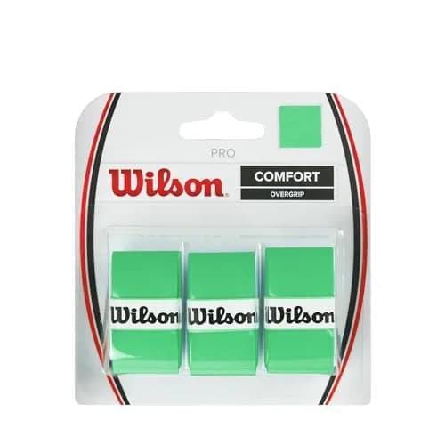 Wilson Pro Tennis Racket Overgrip - 3 Pack, Green | Thin Felt for Superior Feel & Durability thumbnail 1