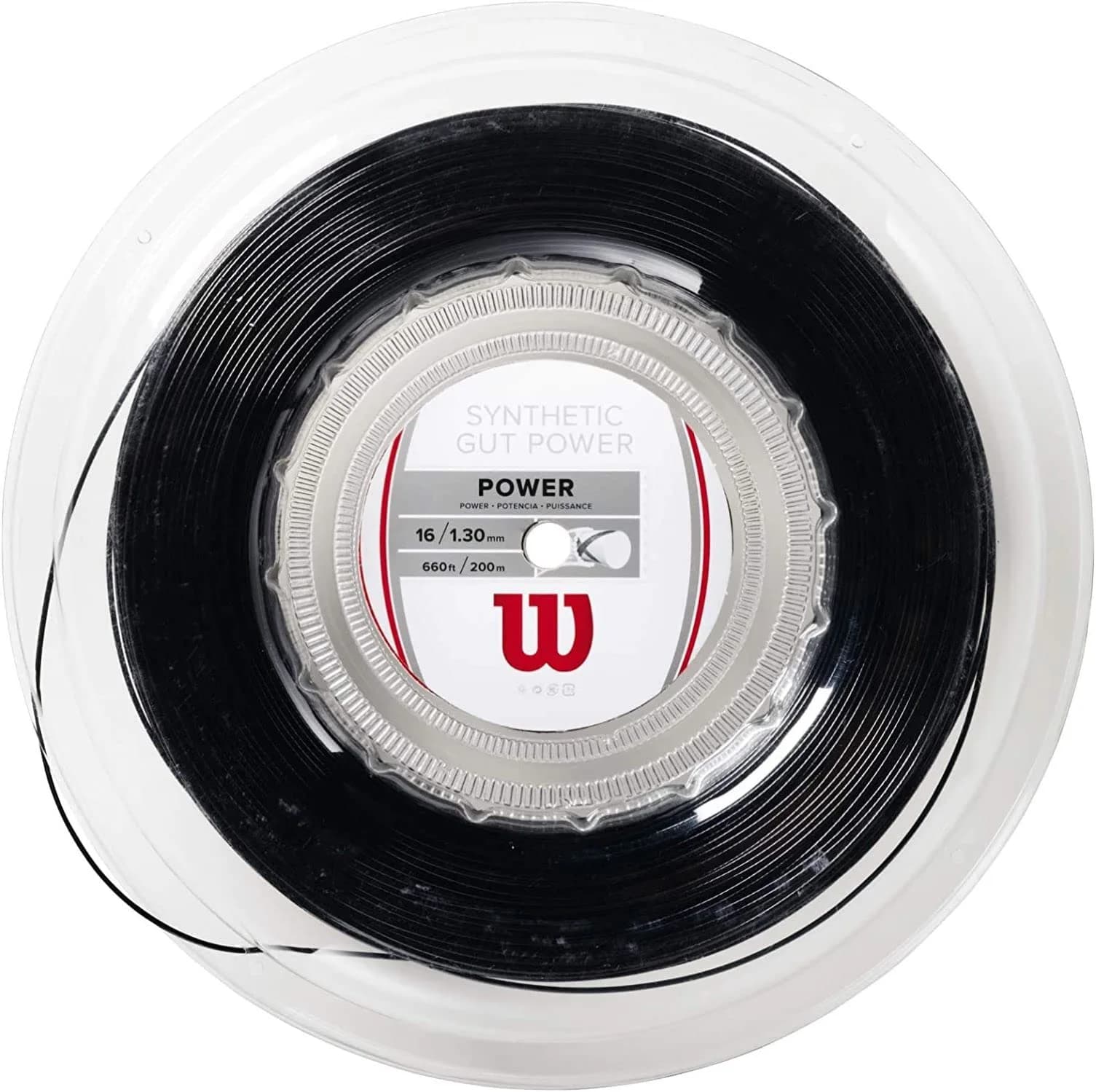 Wilson Synthetic Gut Power 16 Tennis String 660ft Reel | Solid Core, Responsive Energy, Suitable for All Styles