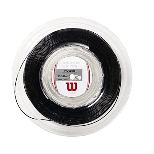 WILSON Synthetic Gut Power Tennis String Reel 200m (660 ft) Black | Responsive Energy Return for All Playing Styles thumbnail 1
