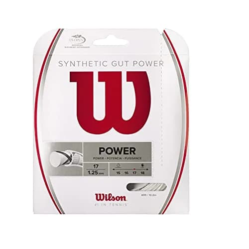 WILSON Synthetic Gut Power 17 Tennis String Set, White | Responsive, Durable & Suitable for All Styles thumbnail 1