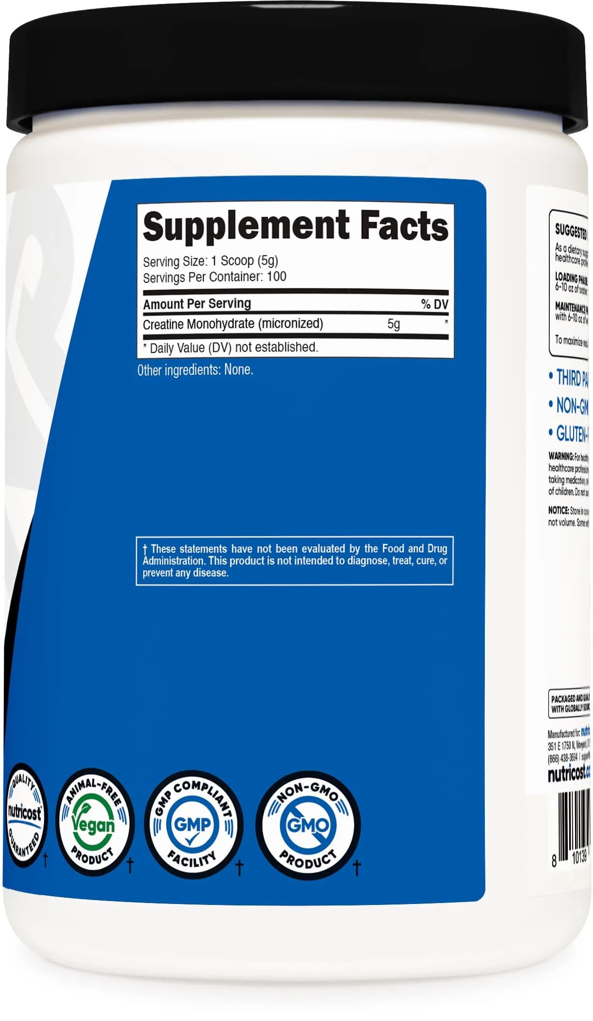 Nutricost Creatine Monohydrate Powder Unflavored 500g | Micronized for Strength & Endurance - view 5