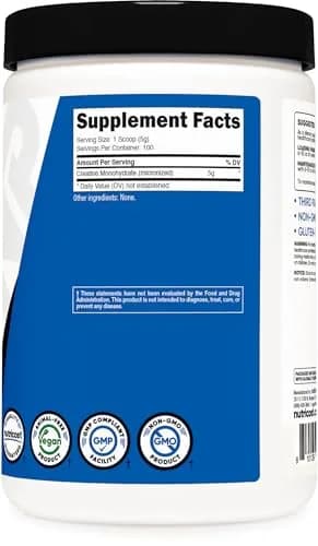 Nutricost Creatine Monohydrate Micronized Powder 500g (17.6 oz) | Supports Strength and Endurance thumbnail 5