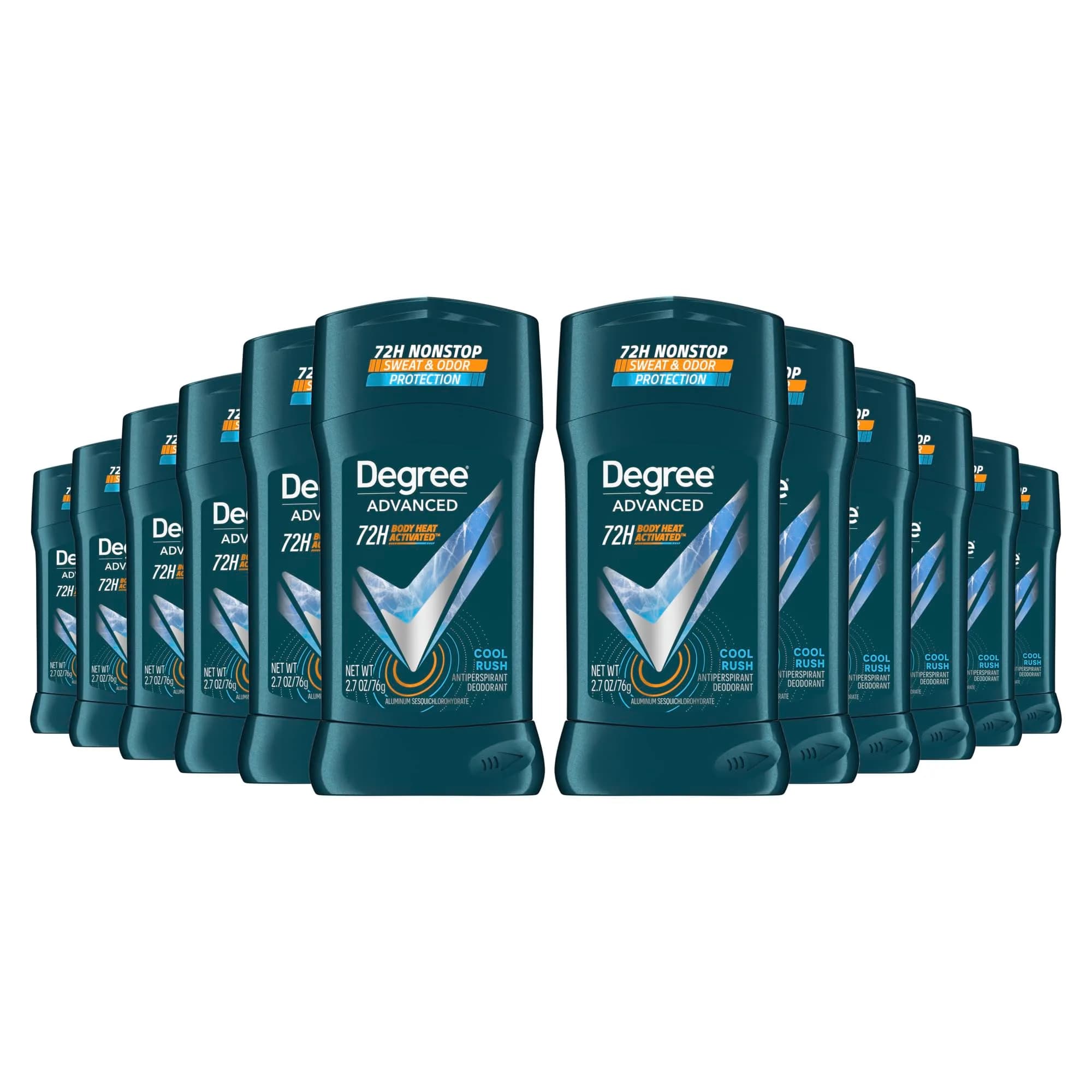 Degree Men Cool Rush Antiperspirant Deodorant Stick 2.7 oz (80 ml) | 72-Hour Sweat & Odor Protection — 2.7 Ounce