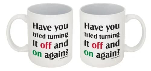 Funny Guy Mugs Have You Tried Turning It Off And On Again? Ceramic Coffee Mug 325ml (11oz) | Funny Coffee Mug for Men and Women thumbnail 5