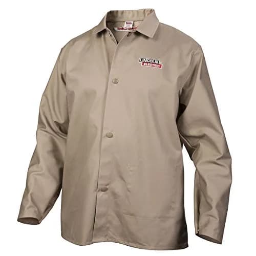 Lincoln Electric Flame Resistant Cotton Welding Jacket | Khaki / Tan | Medium | K3317-M thumbnail 1