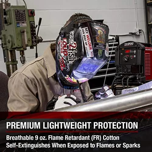 Lincoln Electric Flame Resistant Cotton Welding Jacket | Khaki / Tan | Medium | K3317-M thumbnail 4