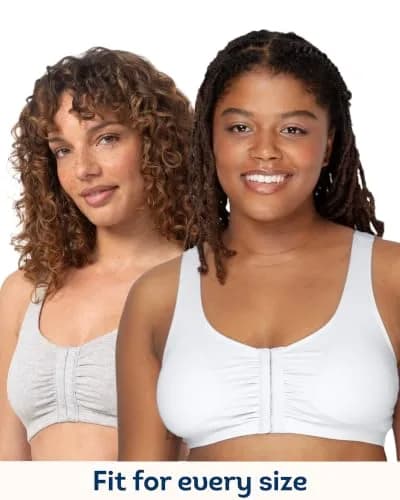 Fruit of the Loom Women's Front-Close Cotton Sports Bra Multi-Pack (2-Pack, Size 42) | Easy On & Off Wireless Comfort thumbnail 6