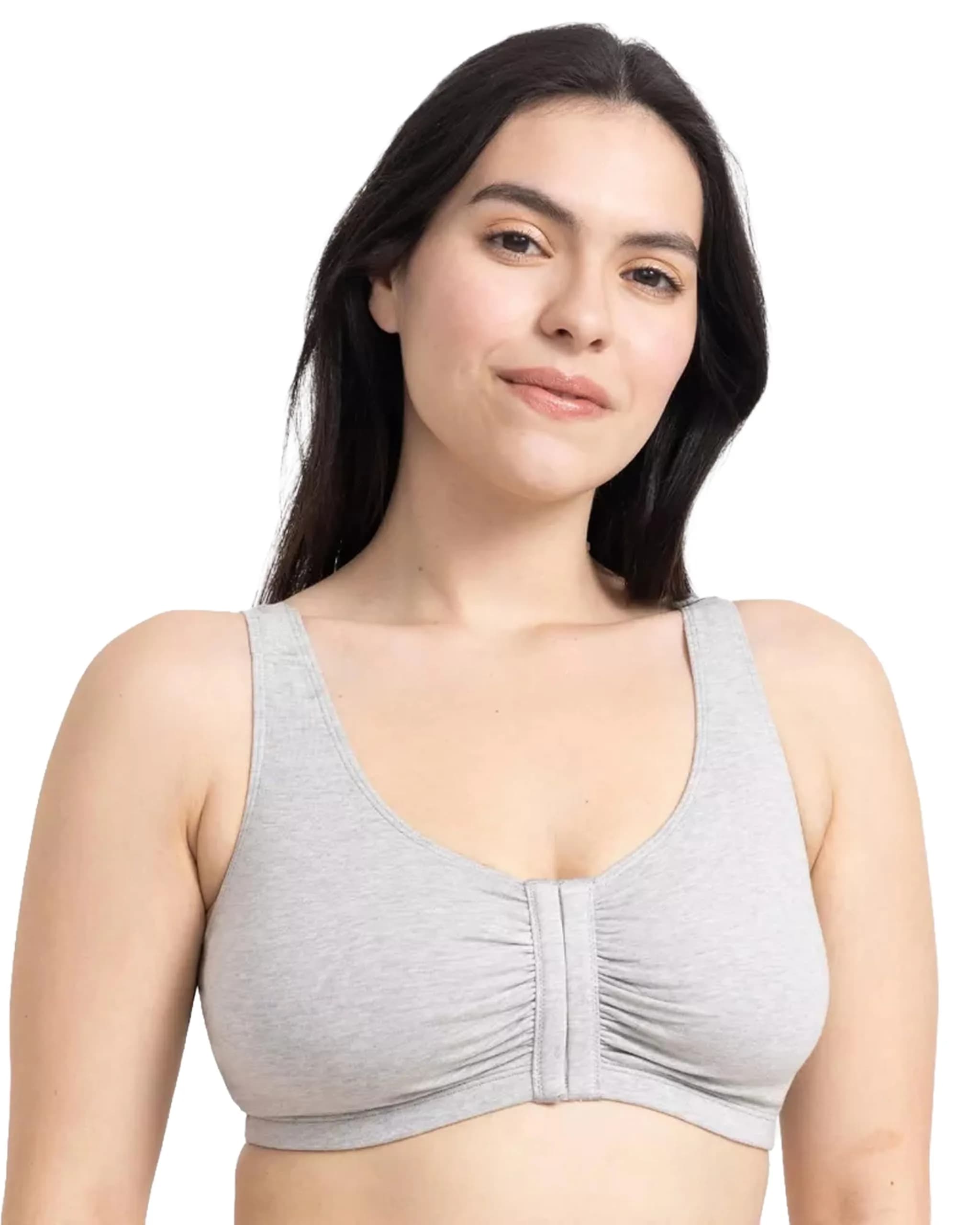Fruit of the Loom Women's Front-Close Cotton Sports Bra Multi-Pack (2-Pack, Size 42) | Easy On & Off Wireless Comfort - view 2