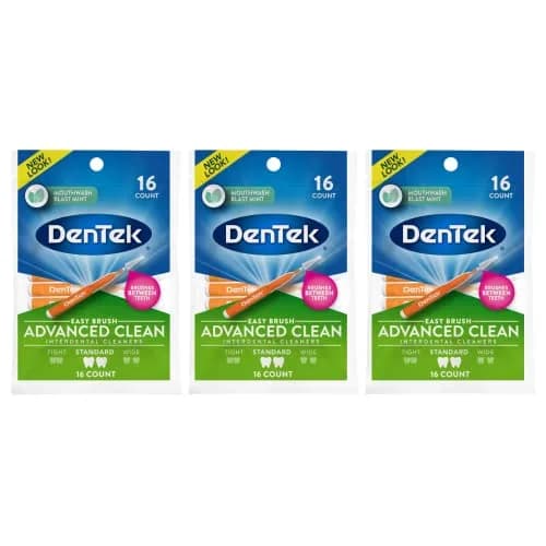 DenTek Easy Brush Interdental Cleaners 16 Count (Pack of 3) | Plaque Control & Oral Hygiene thumbnail 1