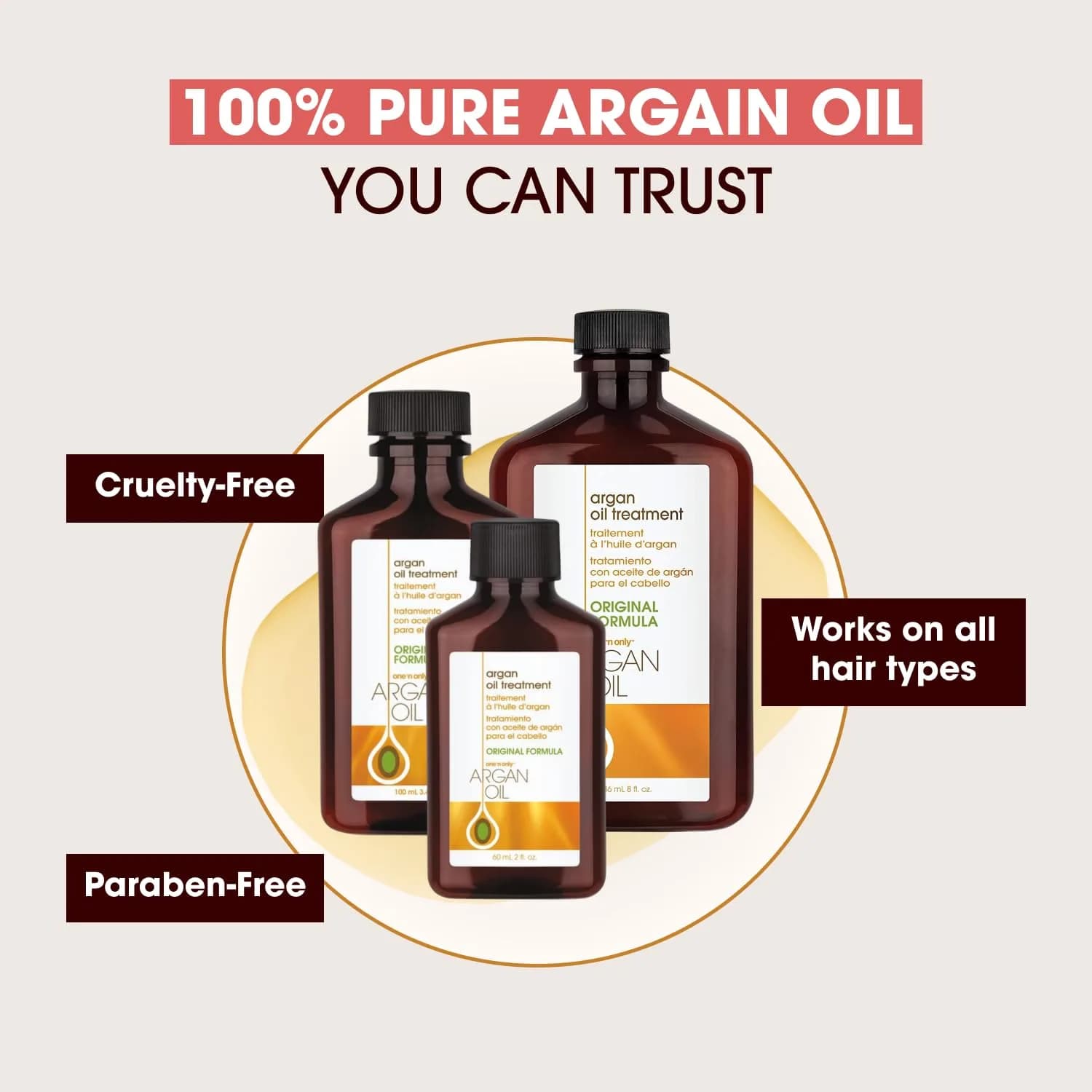 One 'N Only Argan Oil Hair Treatment 236ml (8 Fl Oz) | Lightweight Hydrating Oil for Shine, Heat Protection & Frizz Control - view 6
