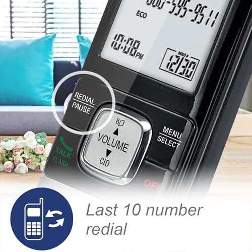 VTech CS6719 DECT 6.0 Cordless Phone with Caller ID/Call Waiting, 1 Handset Silver/Black | Full Duplex Speakerphone thumbnail 5