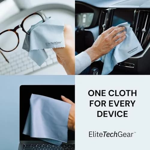 Elite Tech Gear Microfiber Eyeglass Cleaning Cloth, Blue, 6x7 & 12x12, Pack of 6 | Streak-Free, Safe for Coated Lenses thumbnail 5