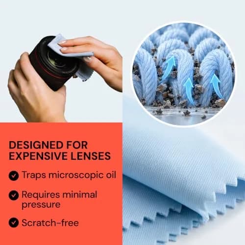 Elite Tech Gear Microfiber Eyeglass Cleaning Cloth, Blue, 6x7 & 12x12, Pack of 6 | Streak-Free, Safe for Coated Lenses thumbnail 4
