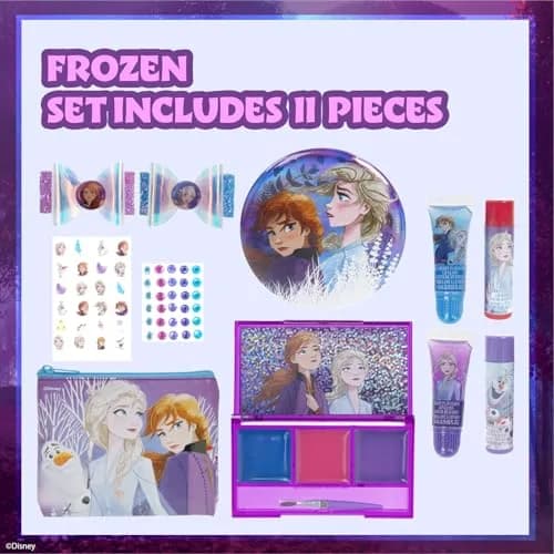 Townley Girl Disney Frozen Makeup Set with Purse, Lip Gloss & Hair Accessories, Ages 3+ | 29-Piece Sparkly Beauty Kit thumbnail 2
