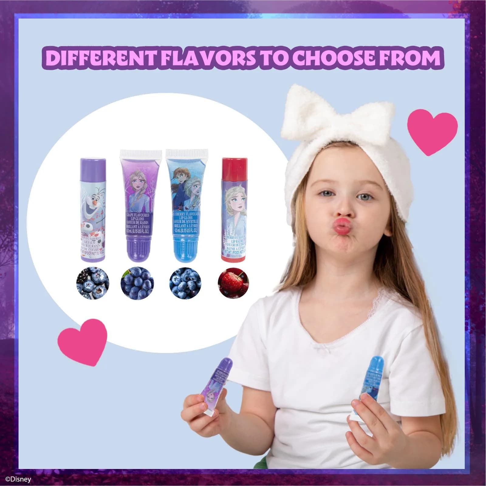 Townley Girl Disney Frozen Makeup Set with Purse, Lip Gloss & Hair Accessories, Ages 3+ | 29-Piece Sparkly Beauty Kit - view 4