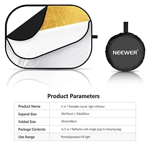 NEEWER 59"x79"/150x200cm Light Reflectors for Photography, Portable 5 in 1 thumbnail 8