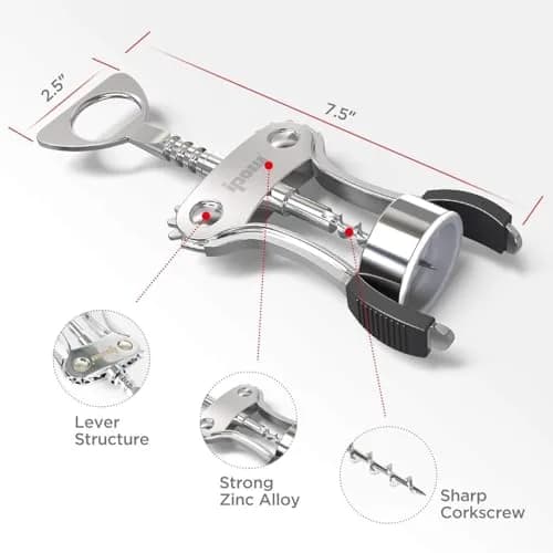 IPOW Wine Bottle Opener, Zinc Alloy Corkscrew, Effortless Cork Removal | Built for Durability & Ease thumbnail 11